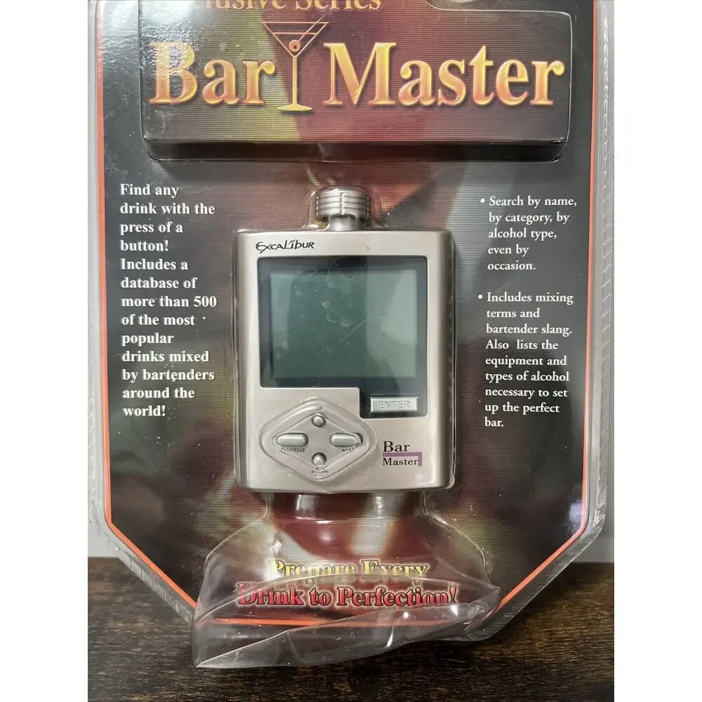 VTG 2003 RARE Excalibur Electronic Bar Master 500+ Mixed Cocktail‎ Recipes NEW!